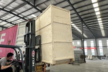 Loading machine in factory
